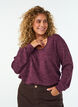 Jerseypusero V-p&auml;&auml;ntiell&auml; ja pitk&auml;t hihat, Tumma Bordeaux, Model image number 0
