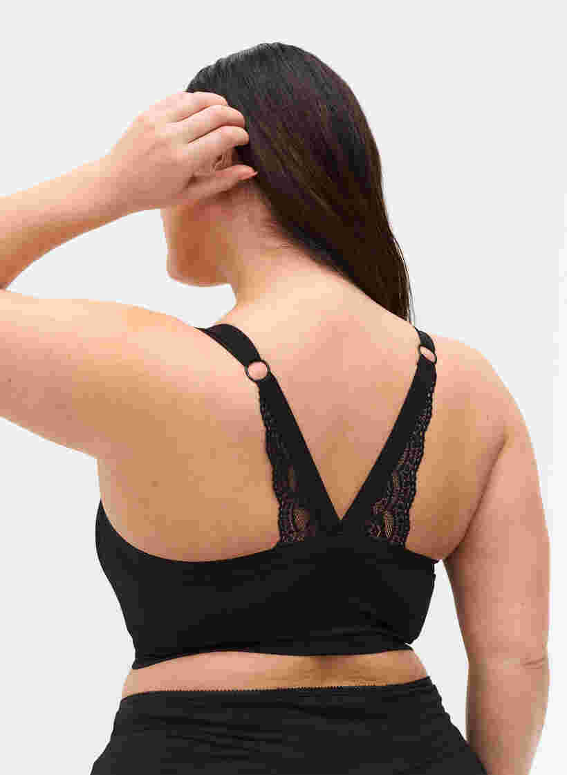 Pehmeät rintaliivit pitsiselällä, Black, Model image number 1
