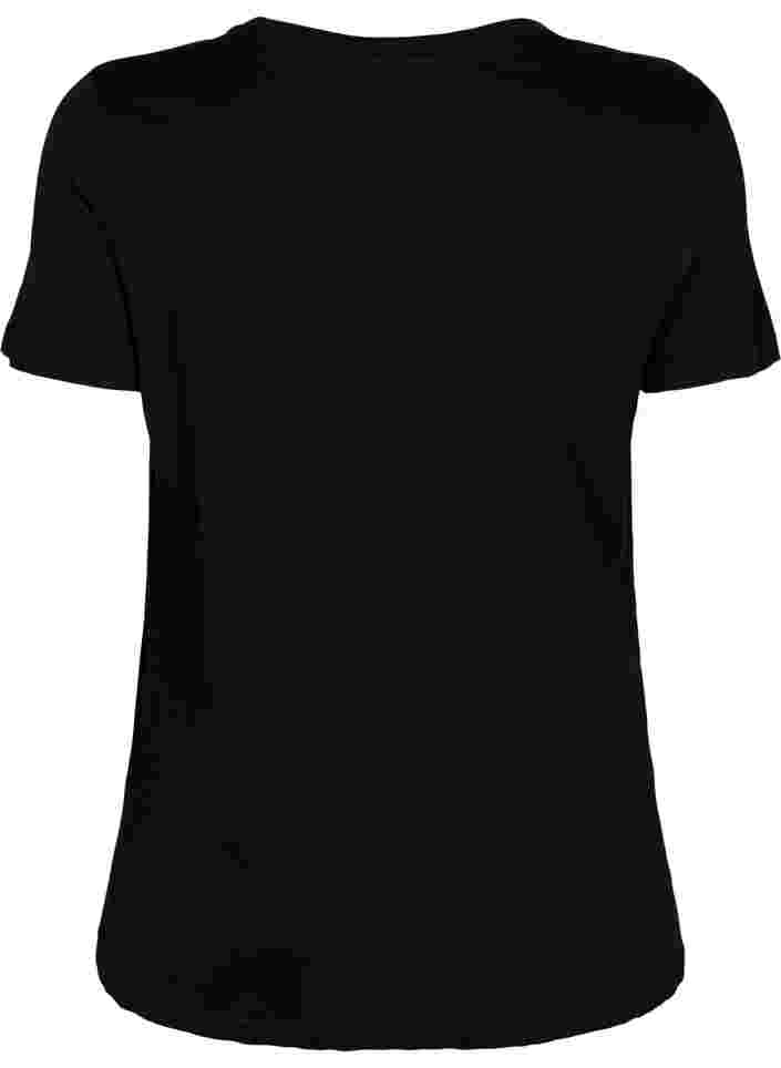 T-paita printillä treeniin , Black w. stripe A, Packshot image number 1