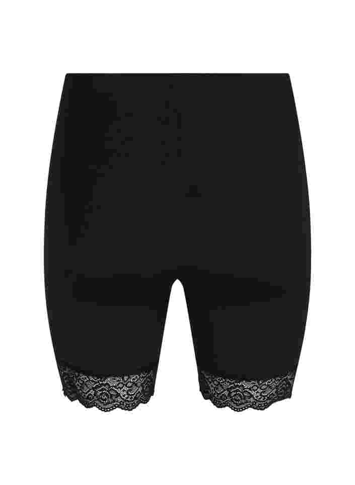 Kevyet shapewear-shortsit pitsireunuksella, Black, Packshot image number 1