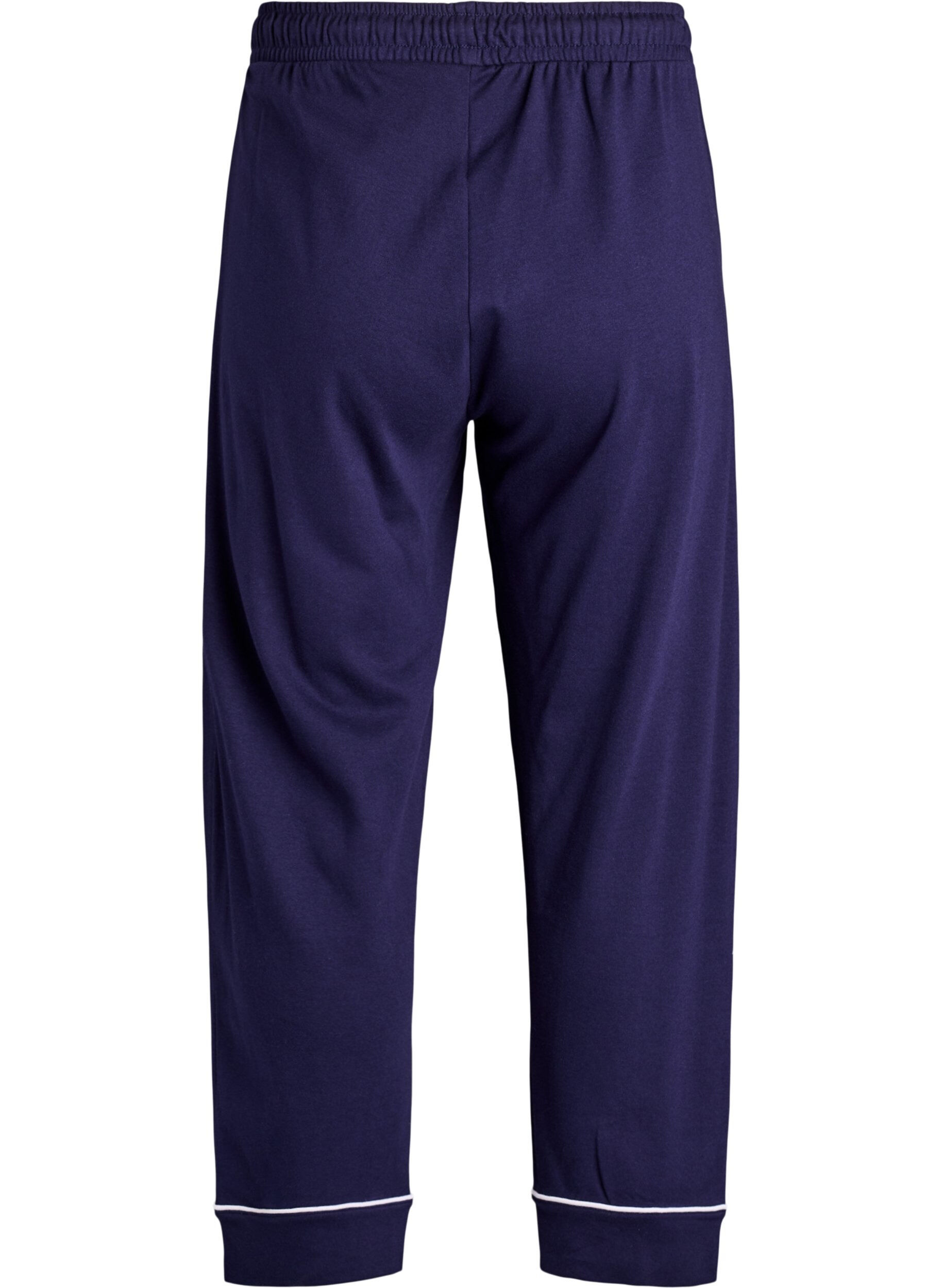ZizziPuuvillaiset pyjamahousut korkealla vy&ouml;t&auml;r&ouml;ll&auml;, Sininen, Packshot image number 1