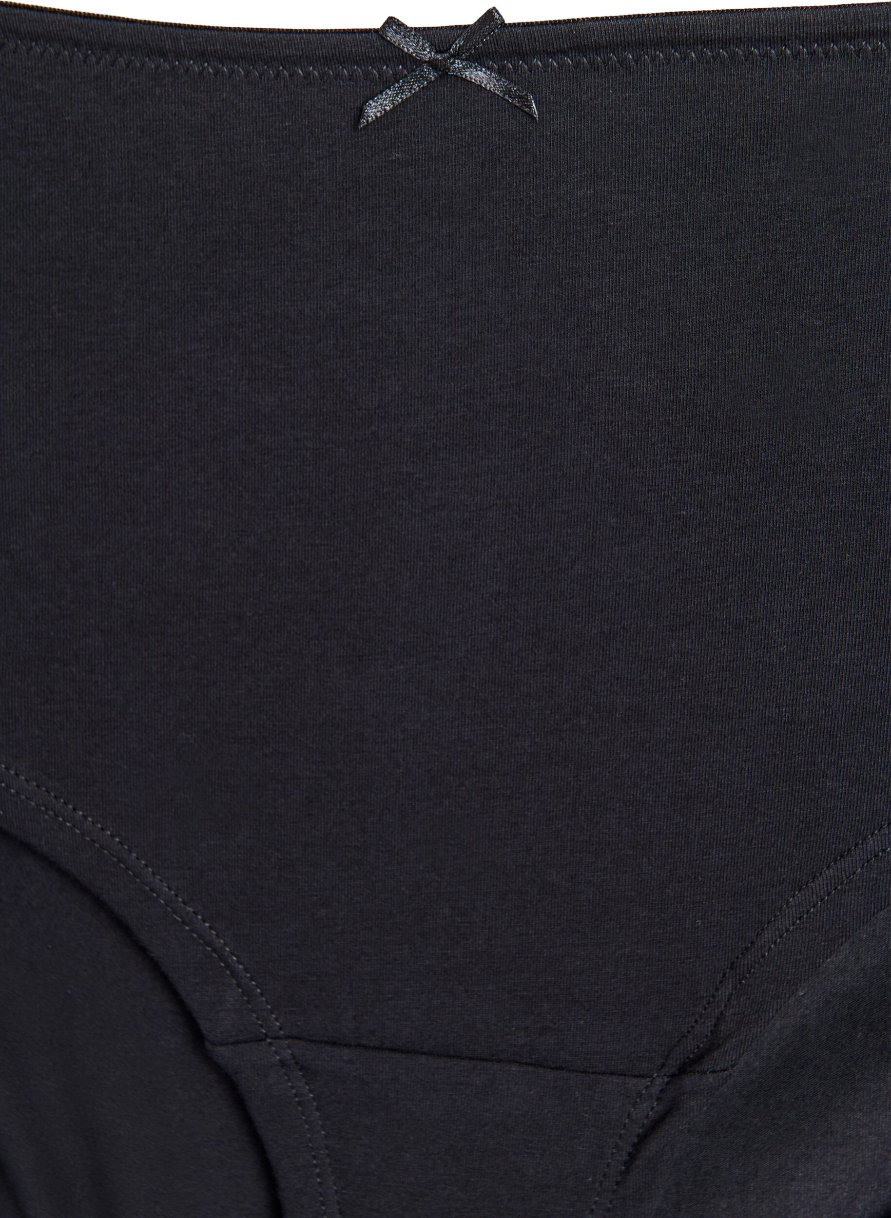 Zizzi 3 kpl hipster-alushousuja pitsireunuksella, Musta, Packshot image number 3