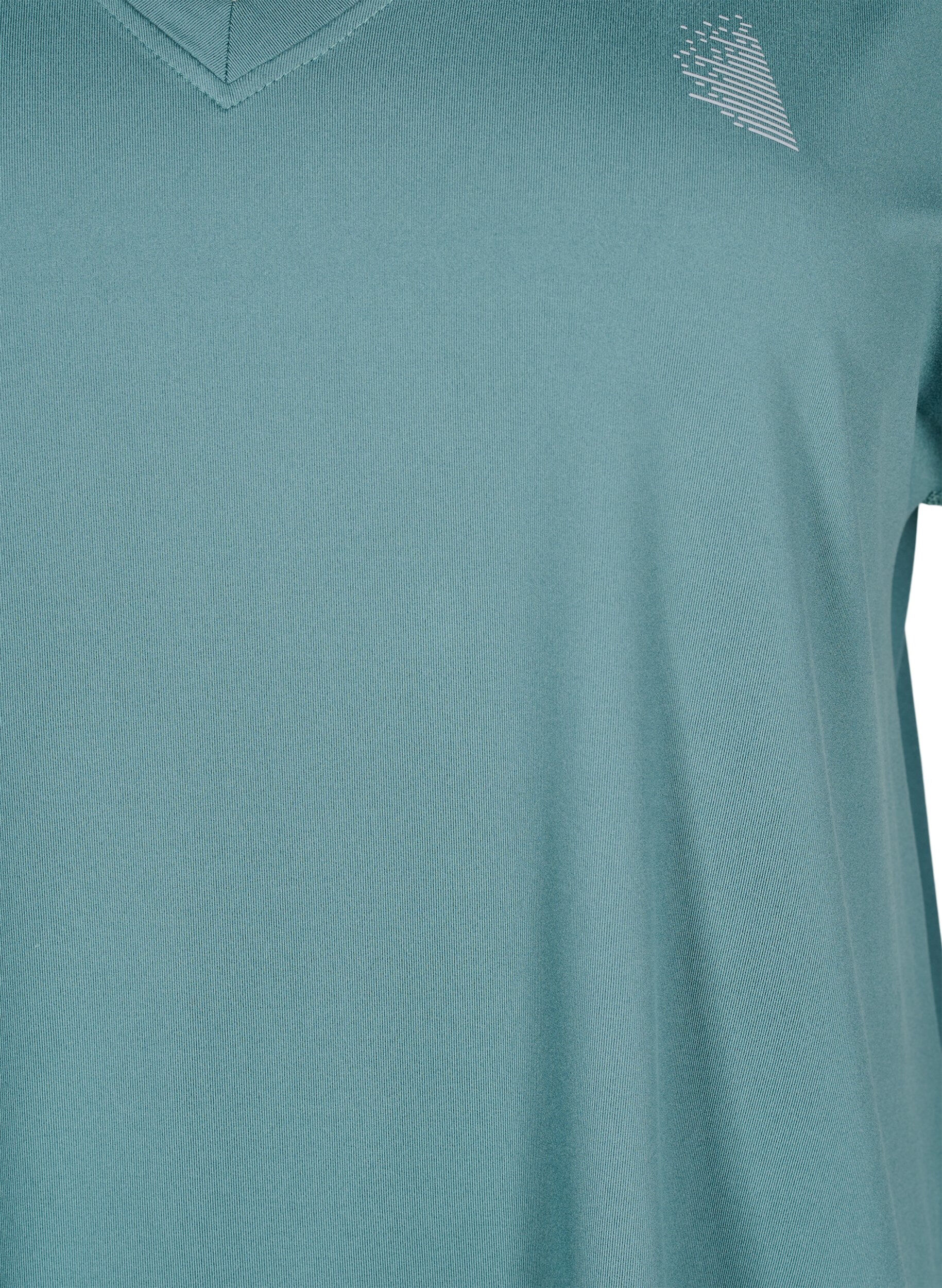 Zizzi V&auml;lj&auml; treenipaita, jossa on V-p&auml;&auml;ntie, Vihre&auml;, Packshot image number 2