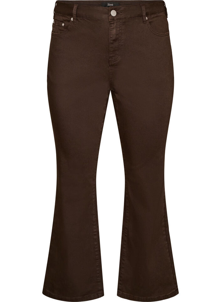 Ellen bootcut-farkut v&auml;rillisest&auml; denimist&auml;, Ruskea, Packshot image number 0