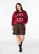 Collegepaita froteetekstill&auml;, Tumma Bordeaux, Model image number 1