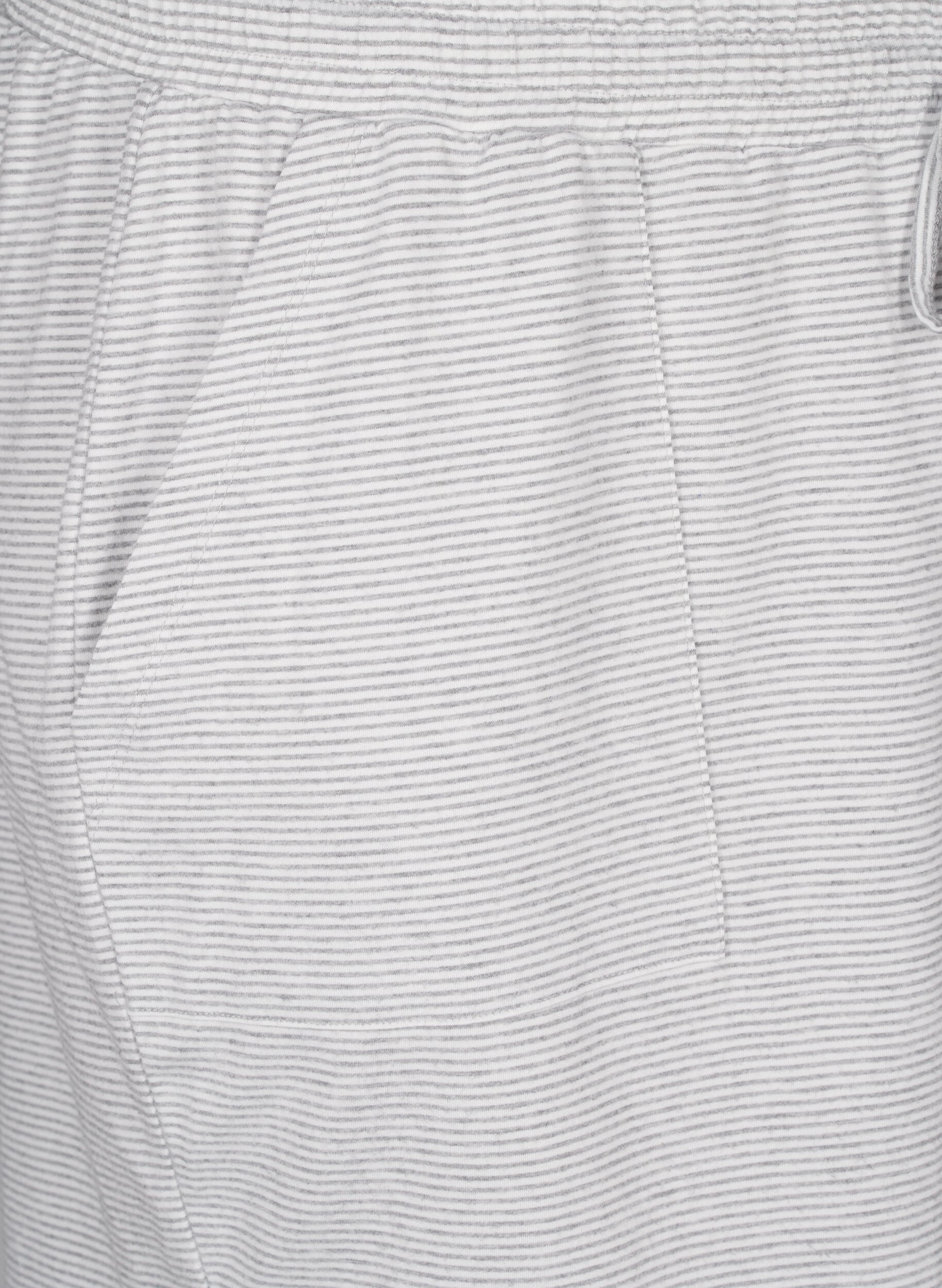 Zizzi Raidalliset korkeavy&ouml;t&auml;r&ouml;iset pyjamashortsit, LGM Stripe, Packshot image number 2