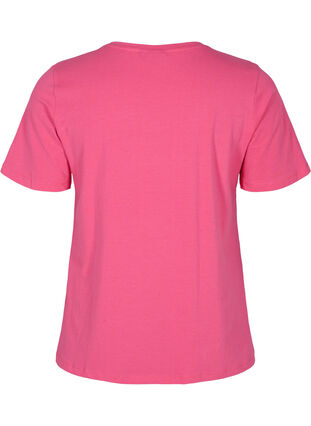 Yksivärinen perus t-paita puuvillasta, Hot Pink, Packshot image number 1