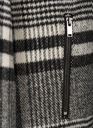 Ruudullinen takki vetoketjulla ja napeilla , Black Check, Packshot image number 3