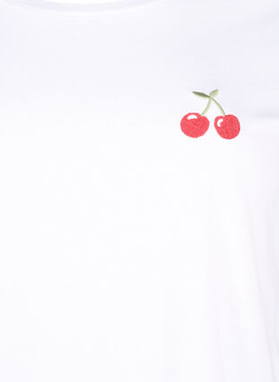 Puuvillainen t-paita, jossa on kirsikkakirjailu, B.White CherryEMB., Packshot image number 2