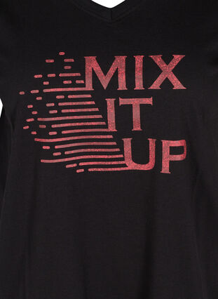 Puuvillainen t-paita treeniin painatuksella, Black Red Splash, Packshot image number 2