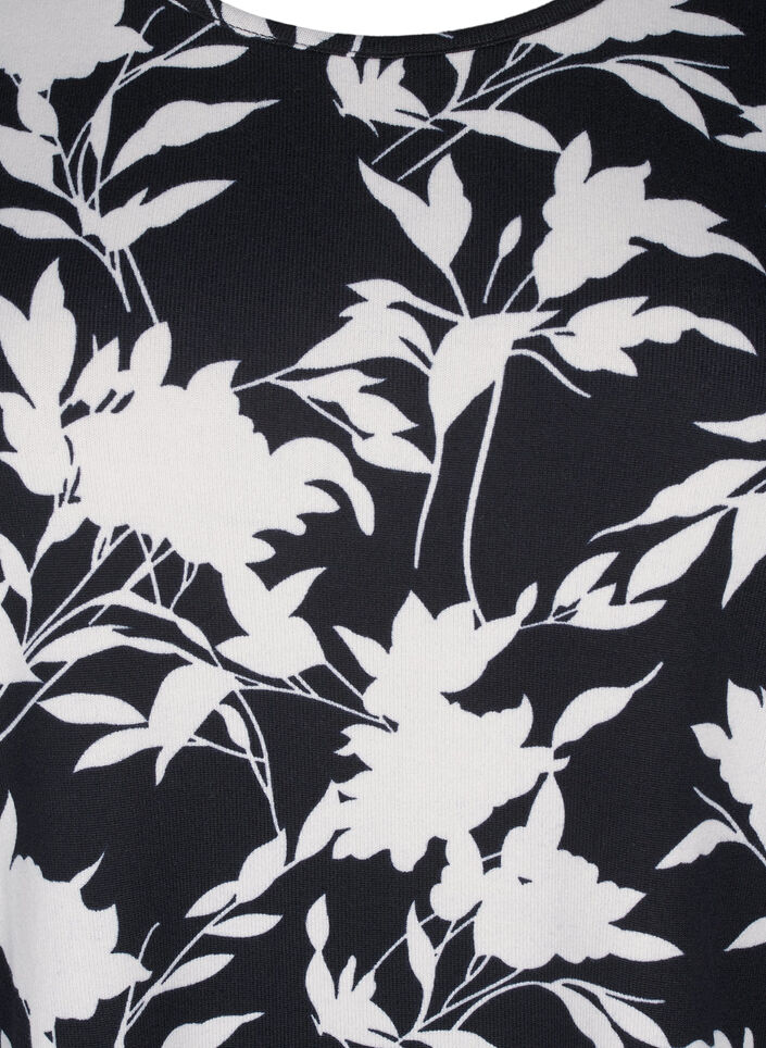 Kukkapusero, jossa on pitkät hihat, Sininen, Packshot image number 2