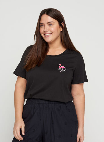 T-paita printillä, Black Flamingo, Model image number 0