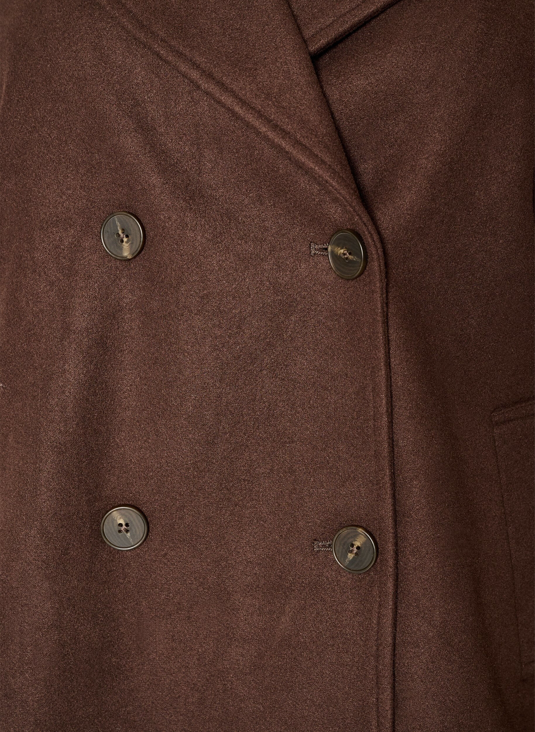 ZizziLyhyt takki kaksoisnapituksella, Ruskea, Packshot image number 2