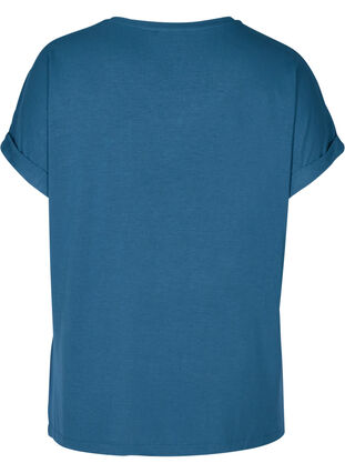 T-paita viskoosiseoksesta pyöreällä pääntiellä, Majolica Blue, Packshot image number 1