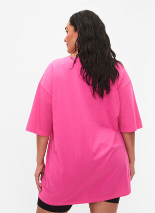 Puuvillainen oversize t-paita painatuksella, Shocking Pink ÉTOILÉ, Model image number 1