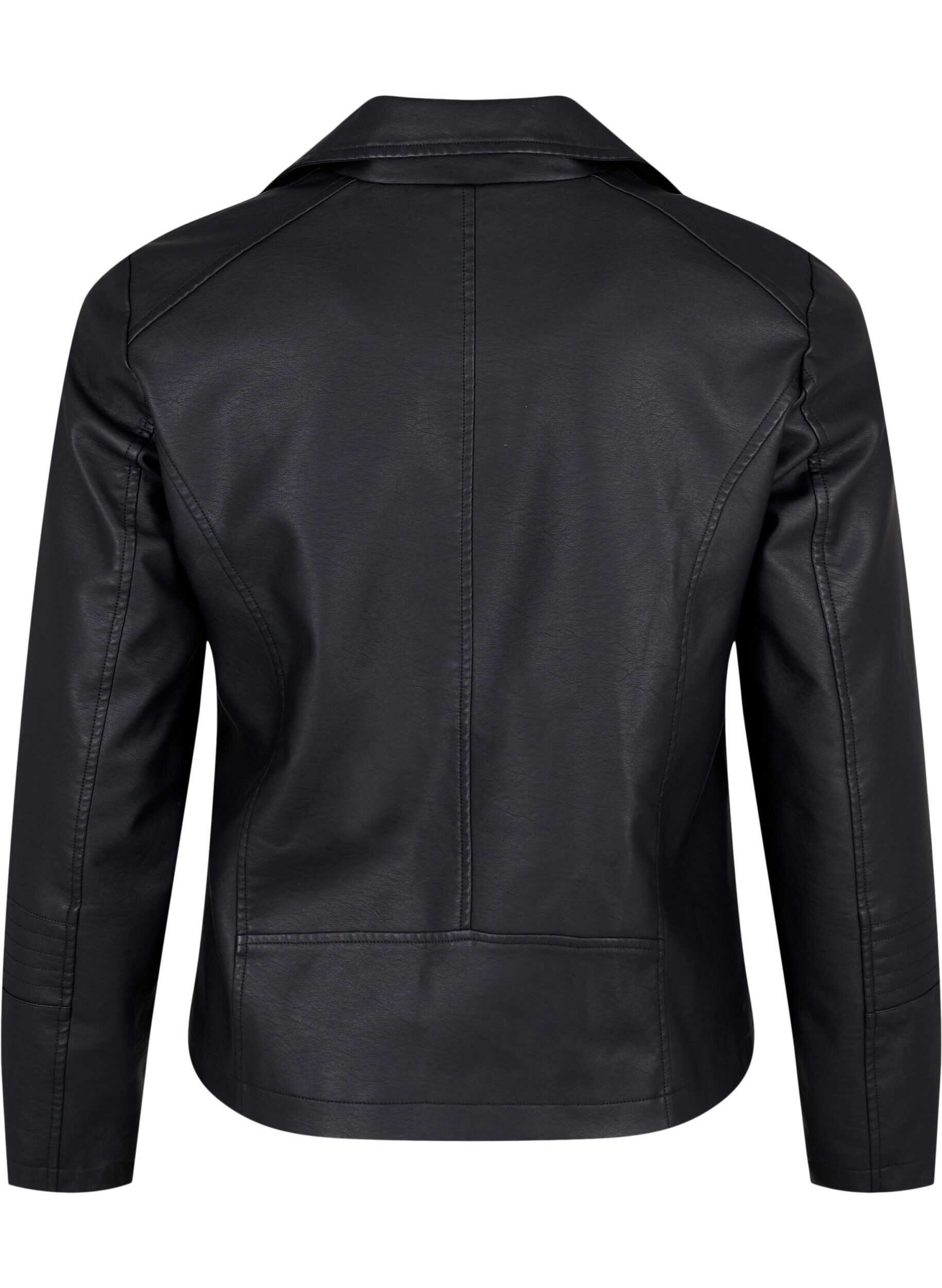 ZizziKeinonahkainen biker-takki, Musta, Packshot image number 1