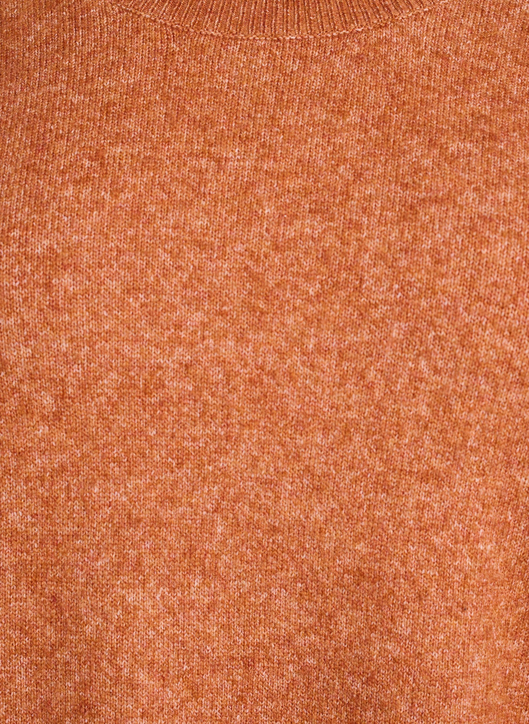 Zizzi V&auml;lj&auml; neulepusero, jossa n&auml;kyv&auml;t saumat, Oranssi, Packshot image number 2