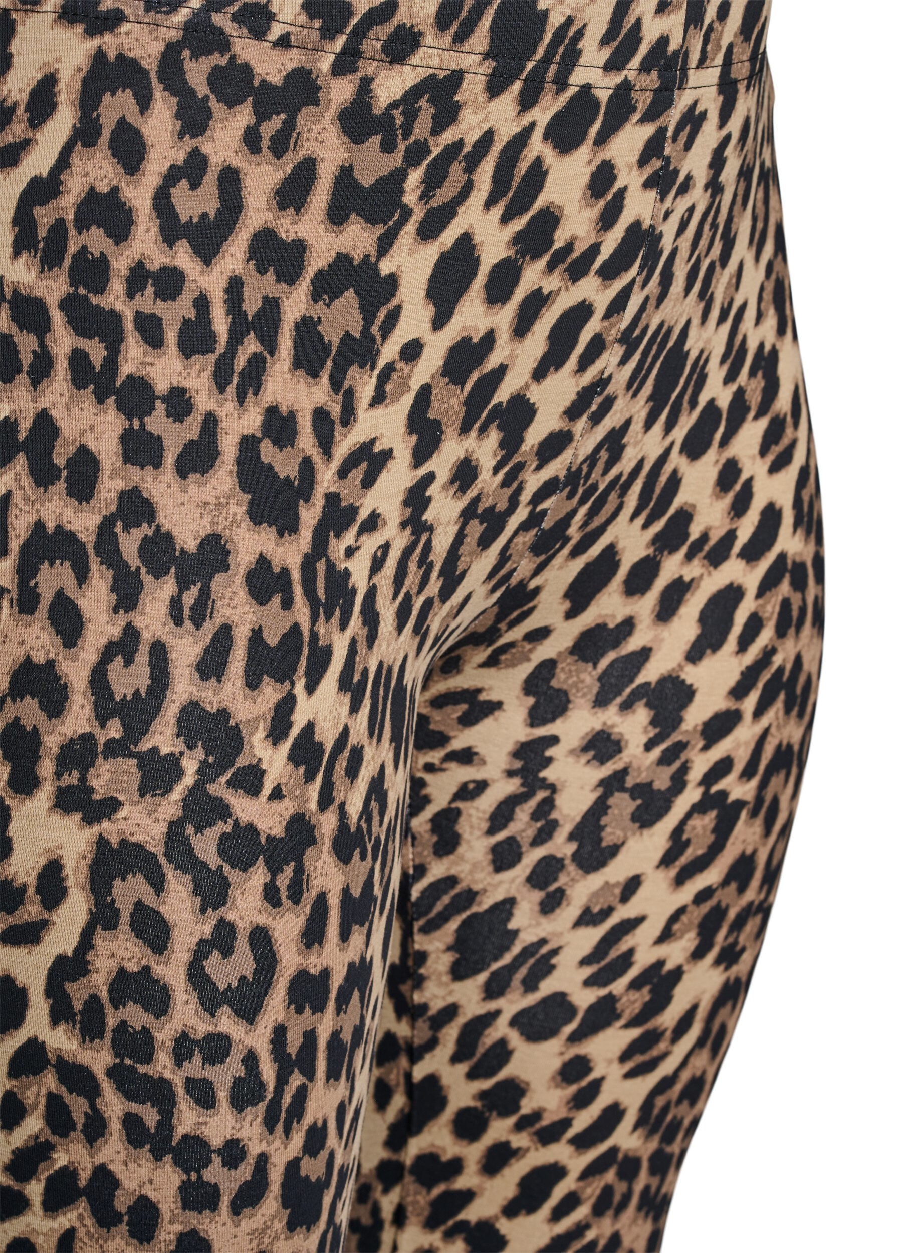 Zizzi Viskoosileggingsit leopardikuviolla, Ruskea, Packshot image number 2
