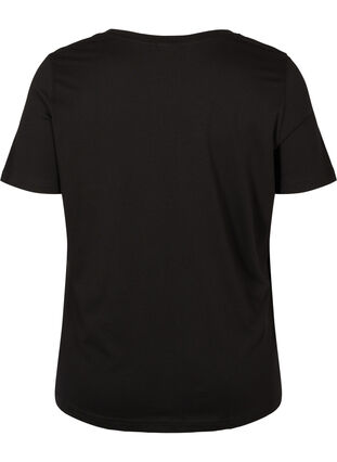 Lyhythihainen puuvillainen t-paita painatuksella, Black/Magnificent, Packshot image number 1