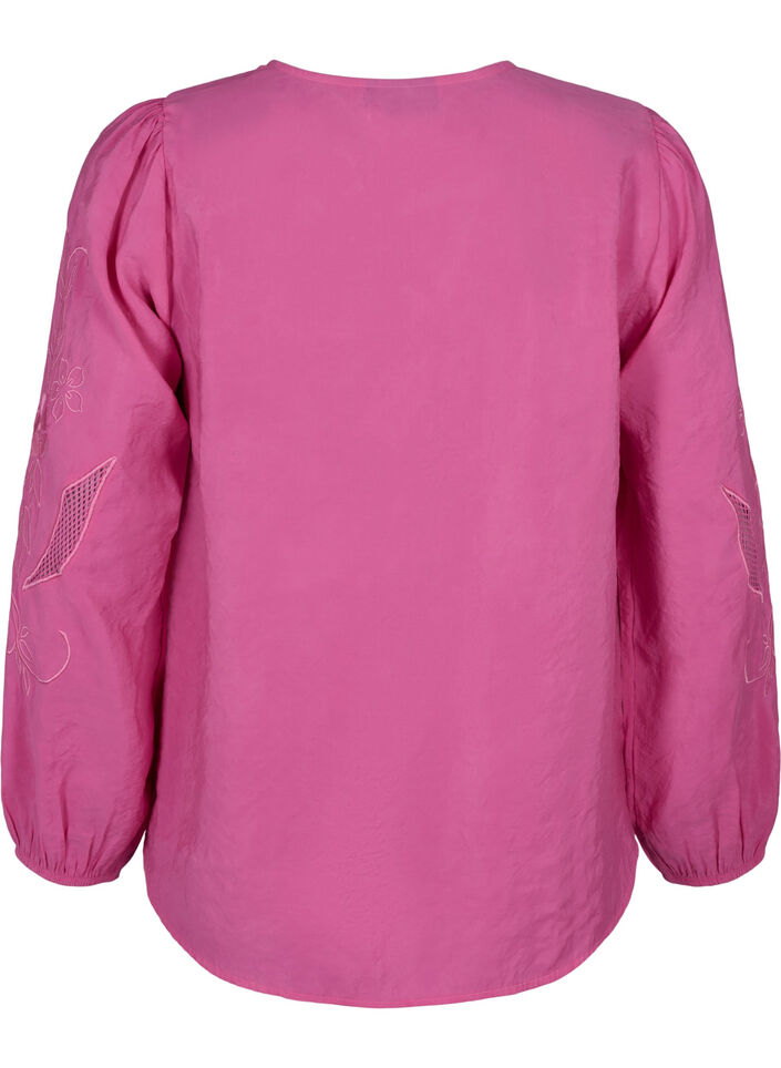 Tencel ™ -modaalista valmistettu pusero kirjotuilla yksityiskohdilla., Phlox Pink, Packshot image number 1