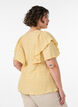 Pusero smock-tekstuurilla ja r&ouml;yhel&ouml;hihoilla, Keltainen, Model image number 2