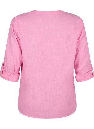 Puuvillainen paitapusero V-kaula-aukolla, Rosebloom, Packshot image number 1