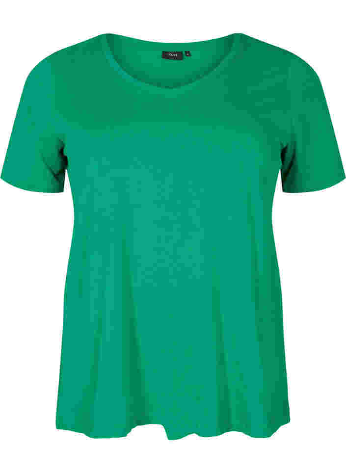 Yksivärinen perus t-paita puuvillasta, Jolly Green, Packshot image number 0