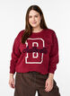 Collegepaita froteetekstill&auml;, Tumma Bordeaux, Model image number 0