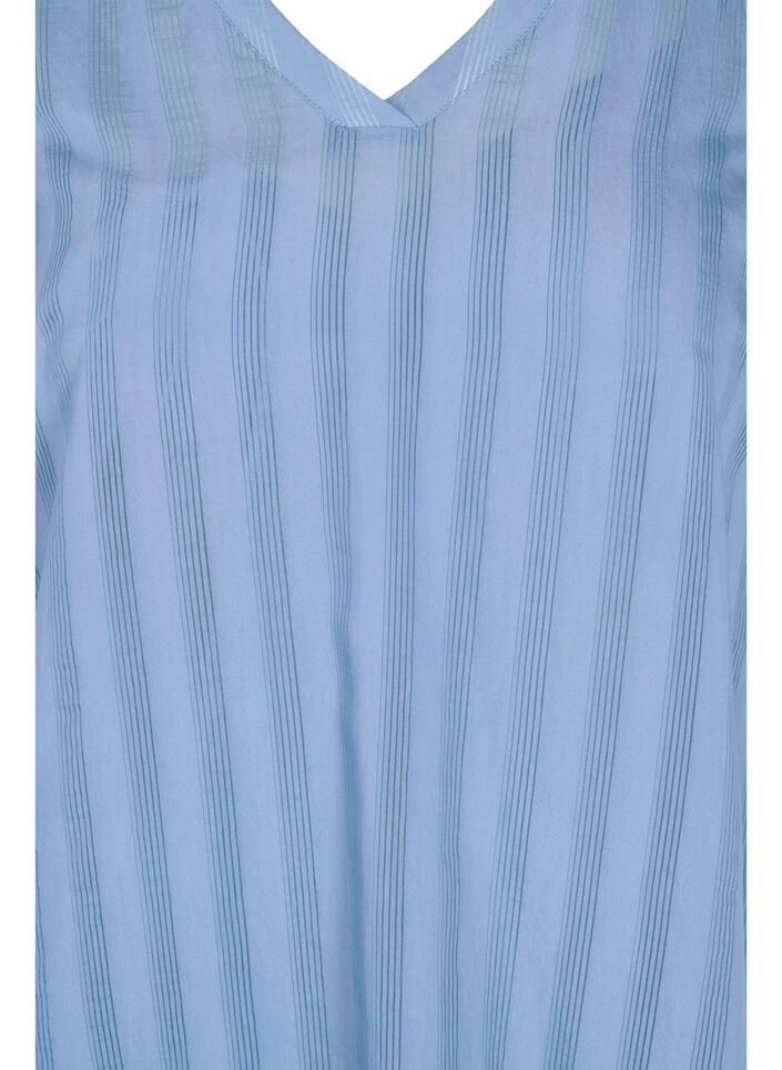 Viskoosimekko 3/4-hihoilla ja v-aukolla, Coronet Blue, Packshot image number 2