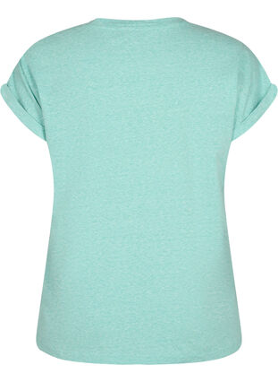 Meleerattu t-paita lyhyillä hihoilla, Turquoise Mél, Packshot image number 1
