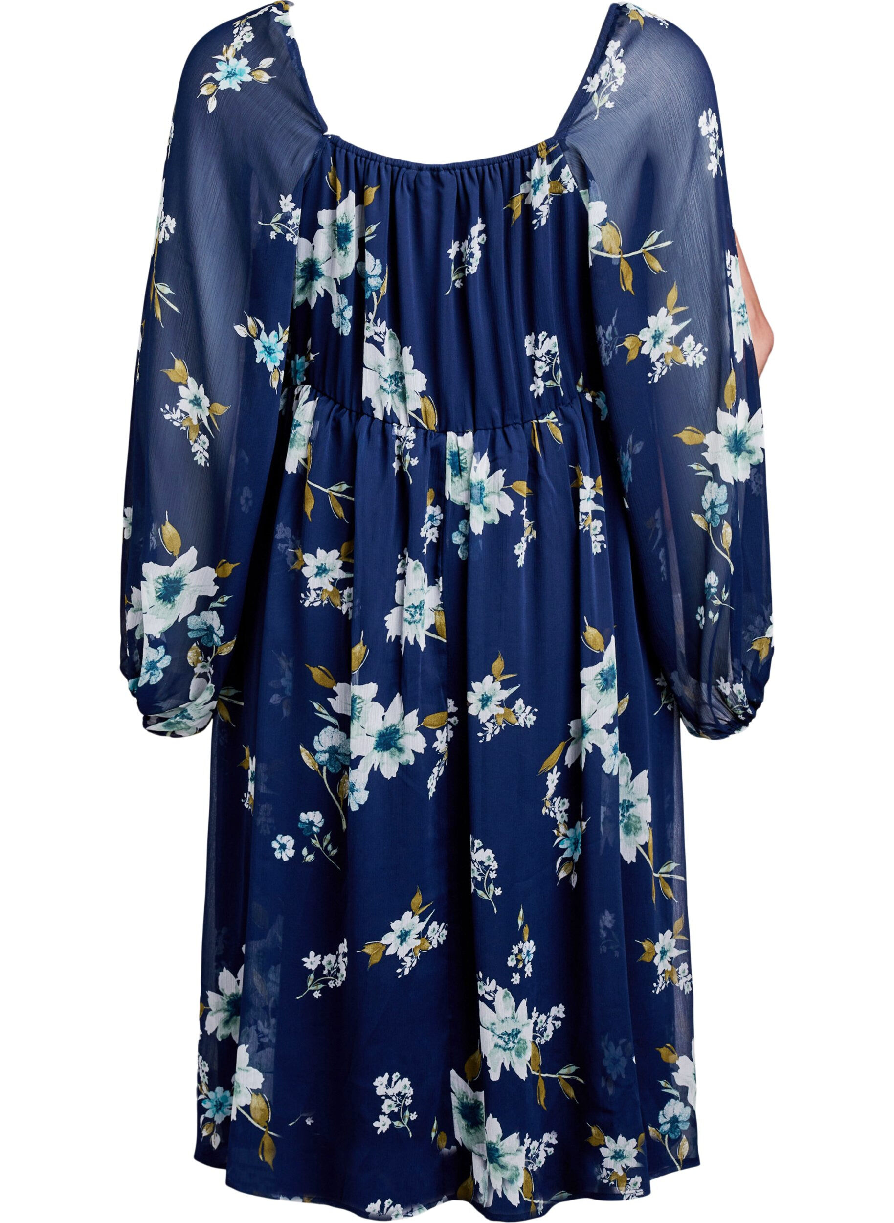 ZizziPitk&auml;hihainen sifonkijuhlamekko, Sininen, Packshot image number 1
