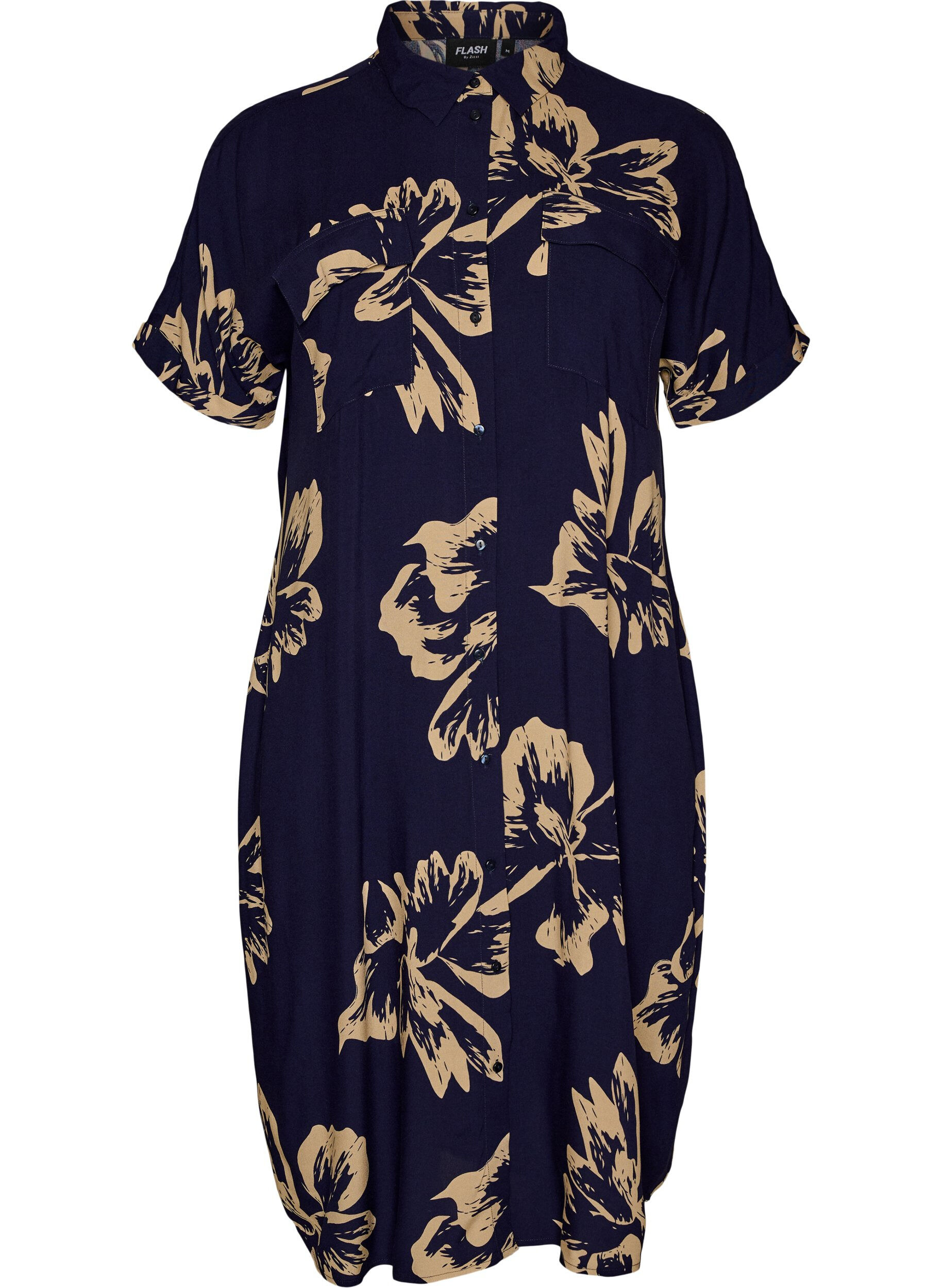 Zizzi Lyhythihainen pitk&auml; paitamekko, Sininen, Packshot image number 0