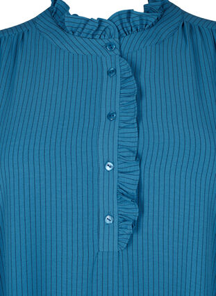 Raidallinen mekko, jossa on röyhelöyksityiskohtia, Bluesteel Stripe, Packshot image number 2