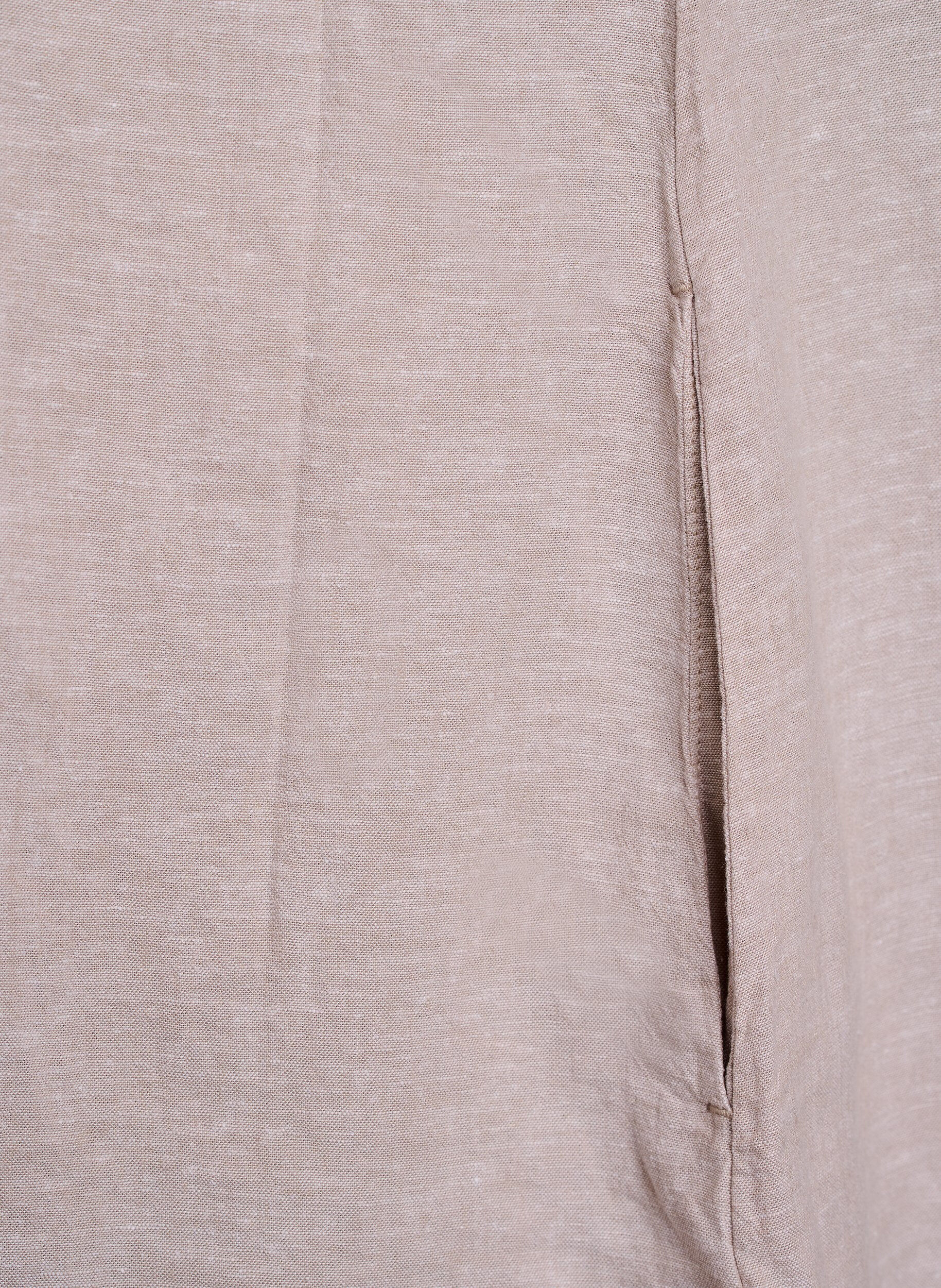 ZizziA-mallinen tunika pellavaa ja viskoosia, Beige, Packshot image number 4