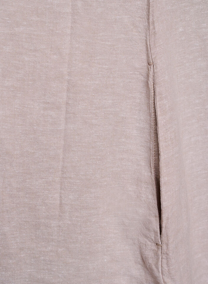 A-mallinen tunika pellavaa ja viskoosia, Beige, Packshot image number 4