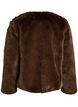Lyhyt tekoturkistakki avoimella etuosalla, Ruskea, Packshot image number 1