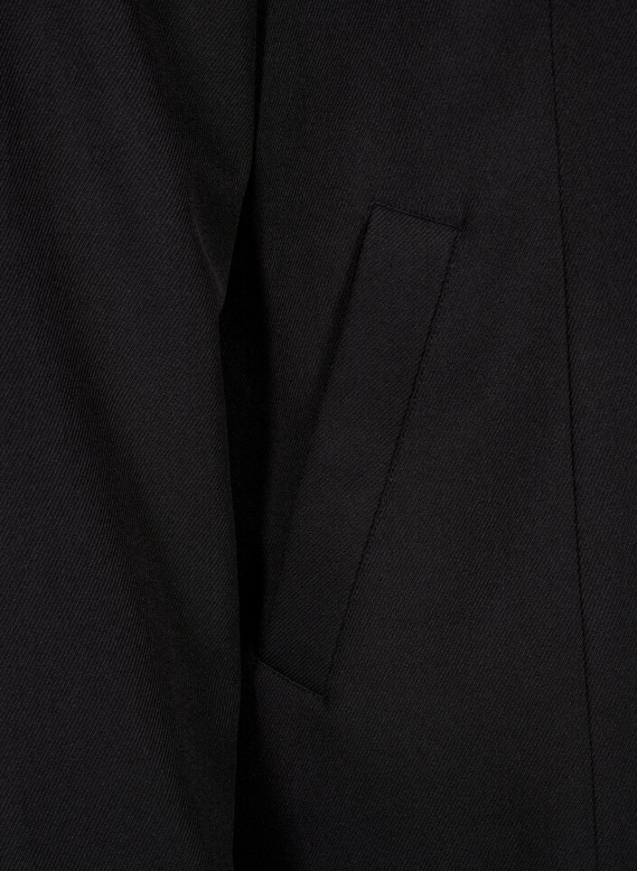 Kevättakki, jossa on piilonappikiinnitys, Black, Packshot image number 3