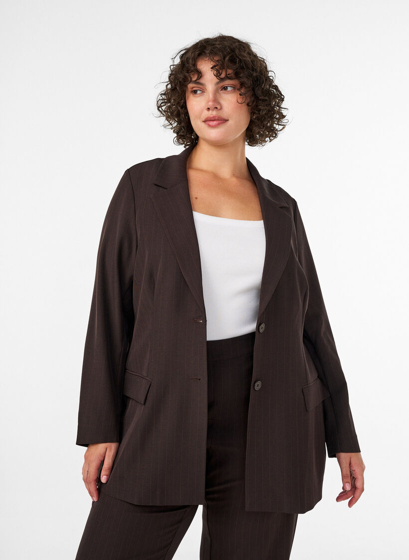 Bleiseri taskuilla ja halkioilla, Ruskea, Model image number 0