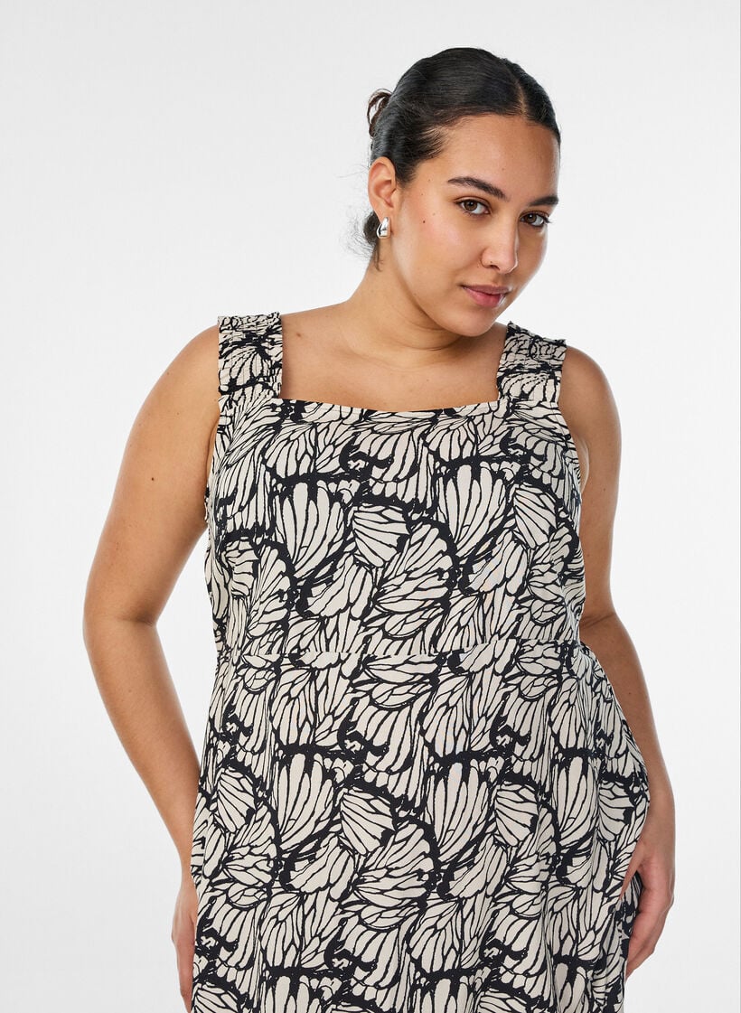 Kes&auml;mekko leveill&auml; olkaimilla, Musta, Model image number 2