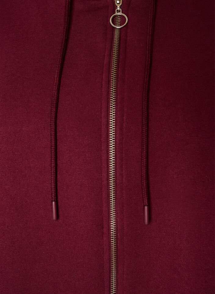 Pitk&auml; huppukardigan vetoketjulla, Punainen, Packshot image number 2