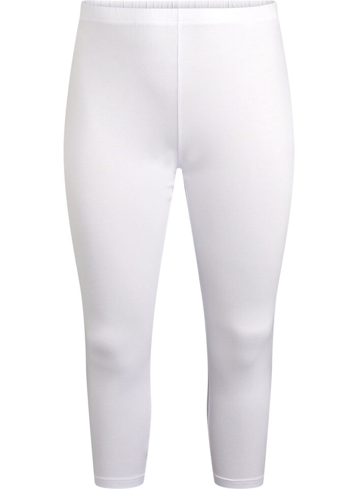 3/4-pituiset viskoosileggingsit, Valkoinen, Packshot image number 0