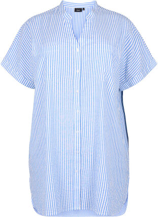 Raidallinen paita, jossa on rintataskut, Light Blue Stripe , Packshot image number 0