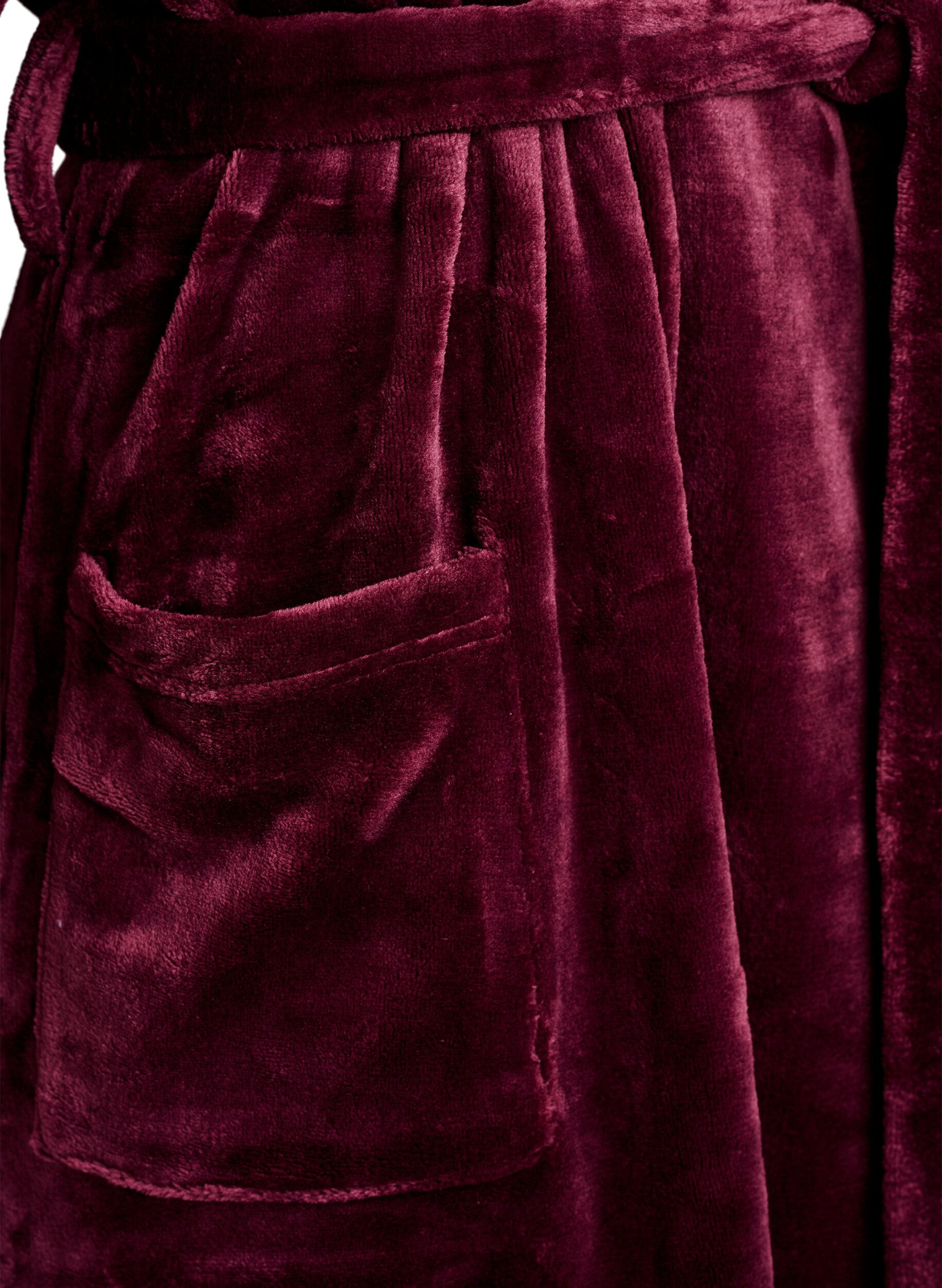 ZizziAamutakki pehme&auml;&auml; velouria taskuilla, Tumma Bordeaux, Packshot image number 3