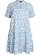 Lyhyt A-linjainen mekko puuvillamusliinista, Vanilja, Packshot image number 0