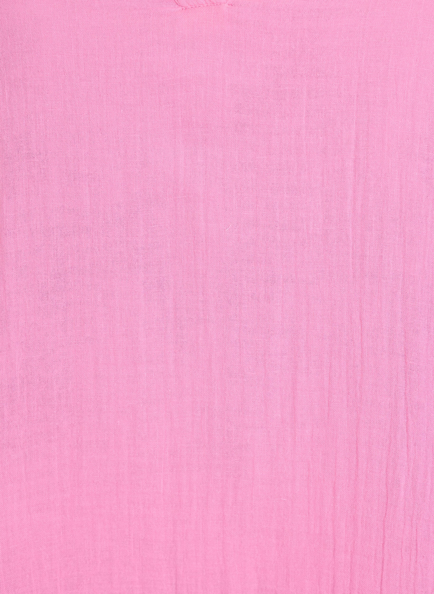 ZizziLyhyt A-linjainen mekko puuvillamusliinista, Vaaleanpunainen, Packshot image number 2