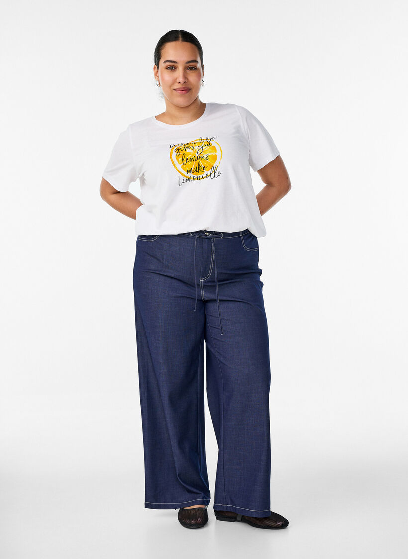 T-paita printill&auml;, Valkoinen, Model image number 1