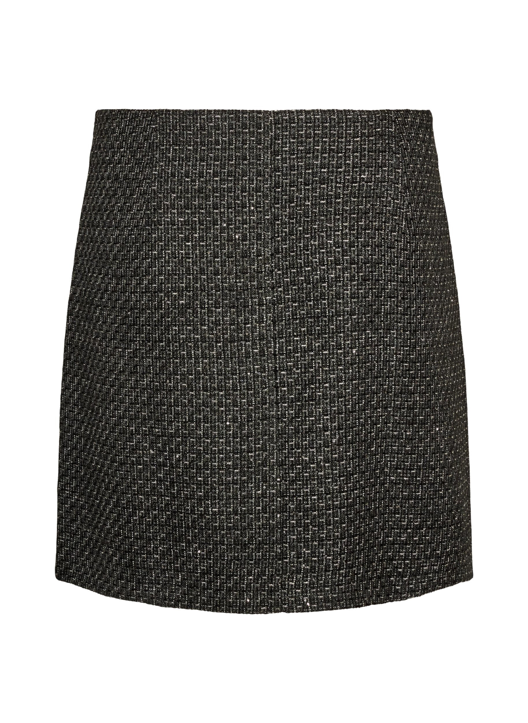 ZizziLyhyt boucl&eacute;-hame paljeteilla, Musta, Packshot image number 1