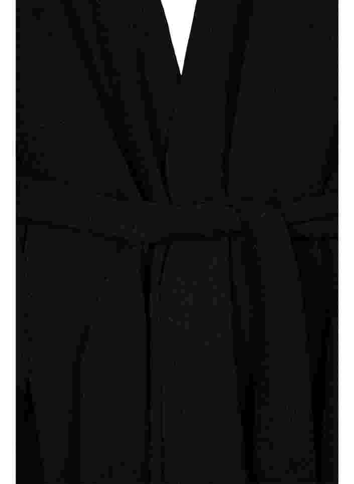 Kietaisupusero nauhalla ja lurexilla, Black w. Black, Packshot image number 2
