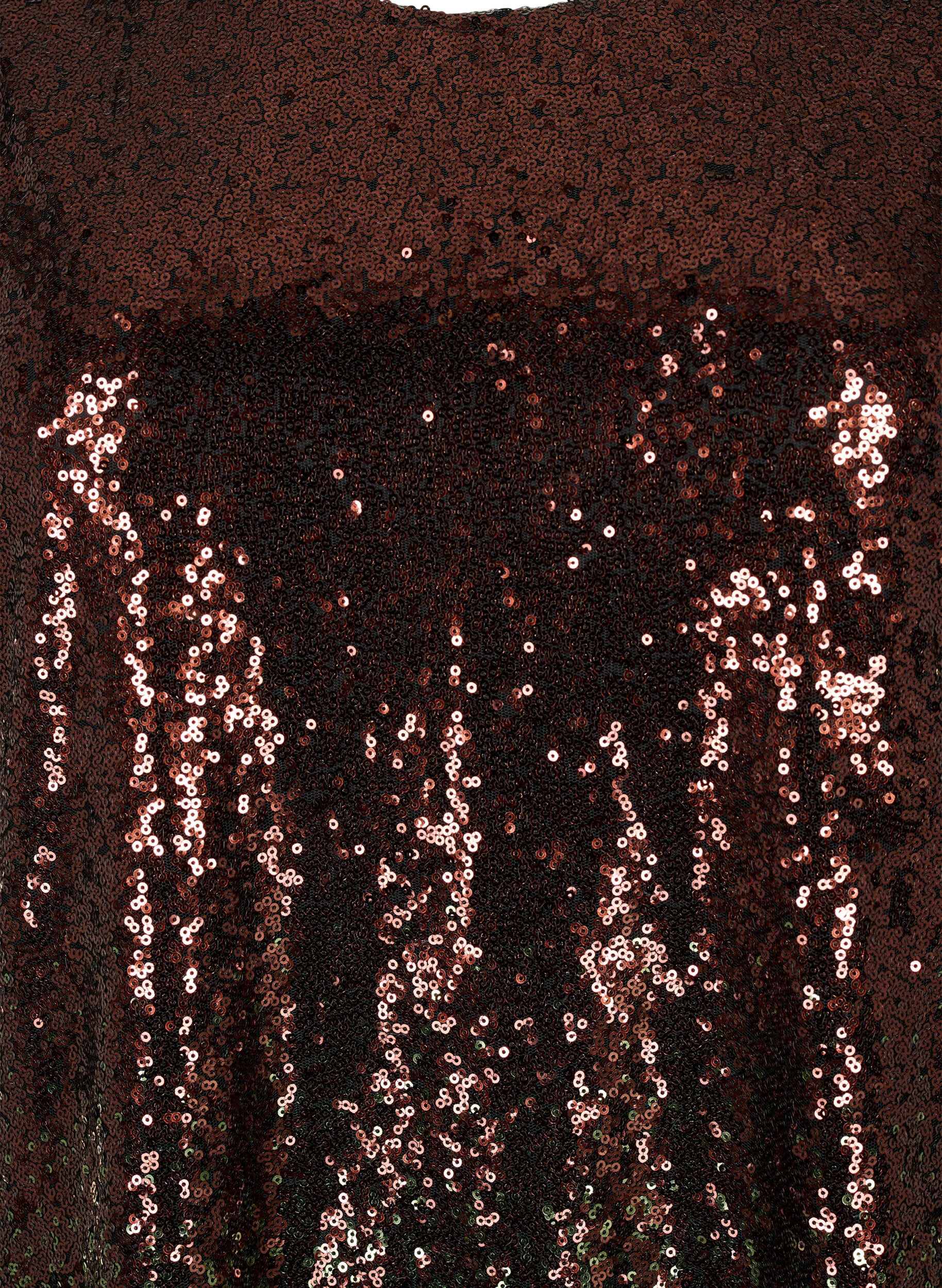 Zizzi Paljettimekko pallohihoilla, Scarab Ch. Coffee, Packshot image number 2