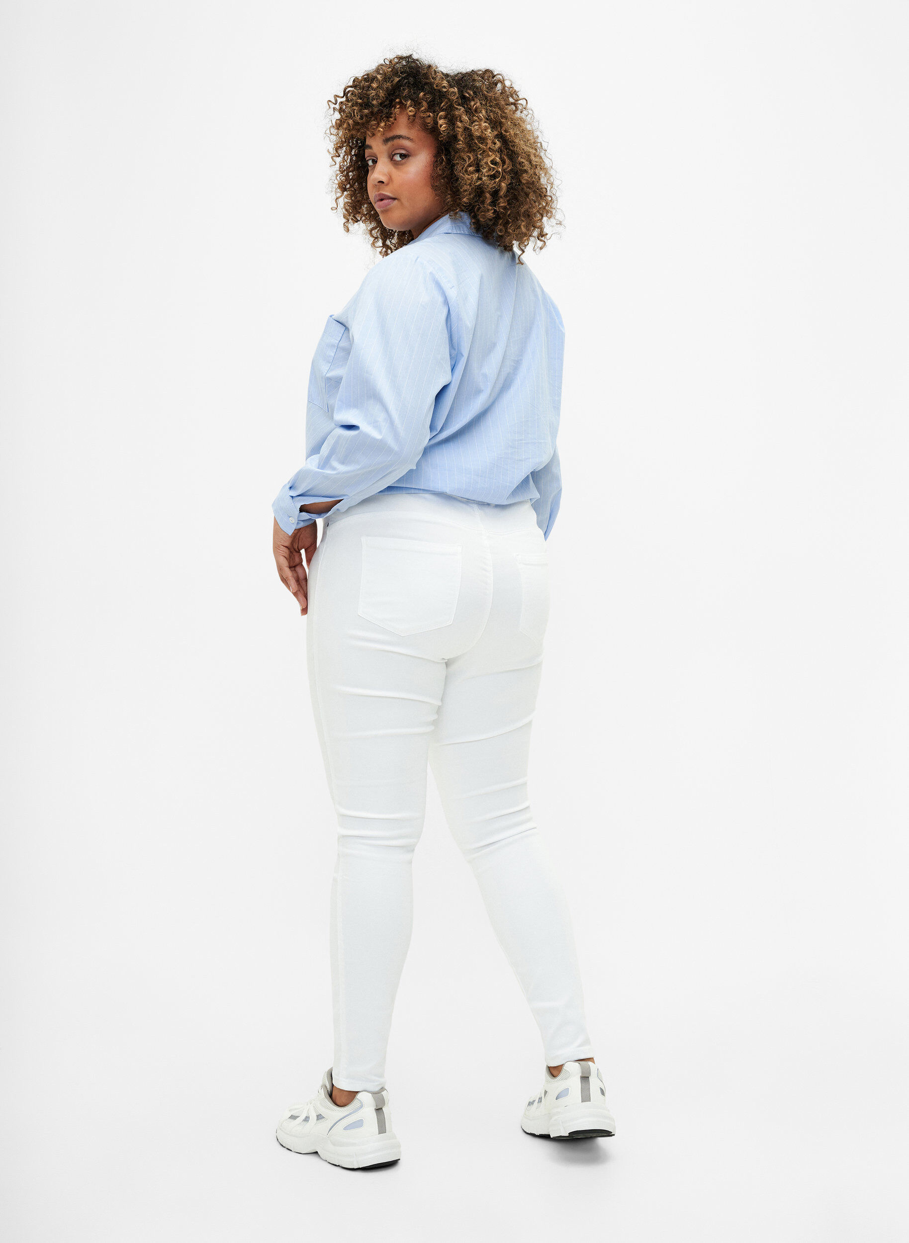 ZizziKorkeavy&ouml;t&auml;r&ouml;iset jeggingsit, Valkoinen, Model image number 1